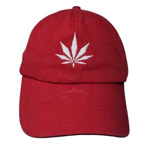 Geo Leaf MedMen Slideback Hat Red One Size Embroidered Apollo